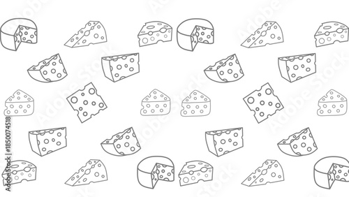 Cheese doodle pattern background. Cheese Seamless Pattern. Cheese background pattern. Hand drawn of outline 