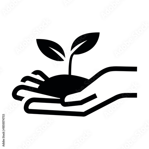 Save the plant icon depicts a hand holding a small plant with two leaves, emphasizing the theme of caring for nature.