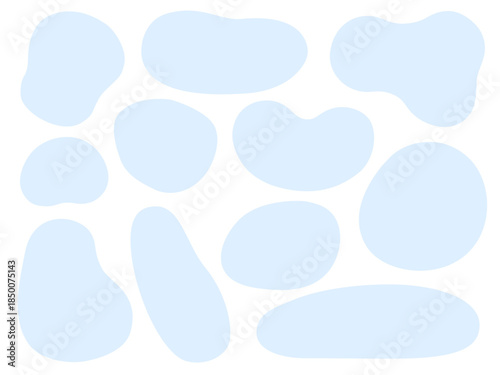 水色のふにゃふにゃのゆるいフレームのセット