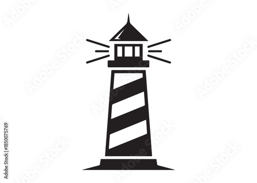 Lighthouse icon, Lighthouse Black silhouette vector