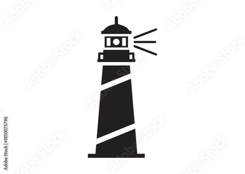 Lighthouse icon, Lighthouse Black silhouette vector