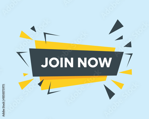 Join Now Banner Ribbon Callout Badge Graphic Design