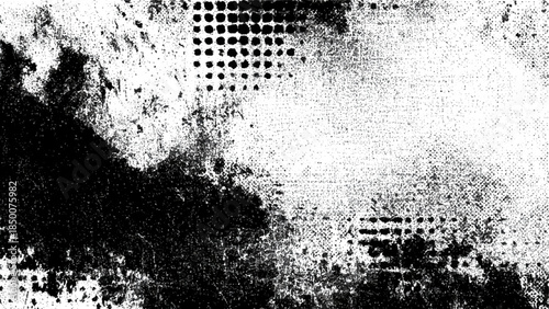 Grunge texture with black and white spots and dots