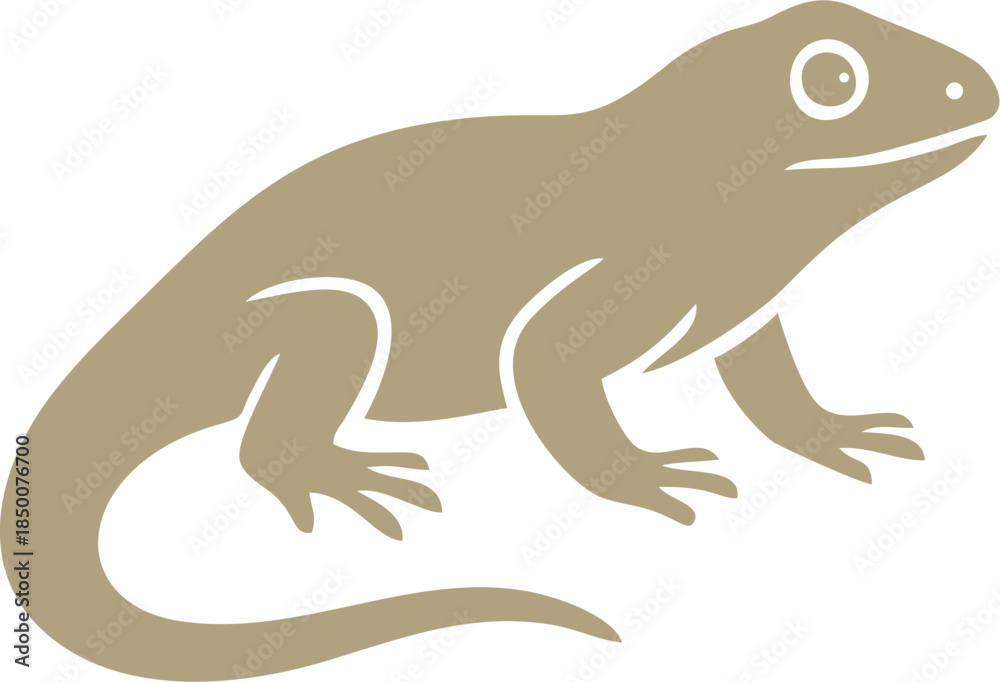 Obraz premium gold chameleon silhouette