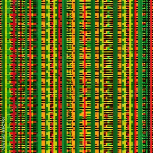 Colorful Striped Pattern with Abstract Geometric Design.