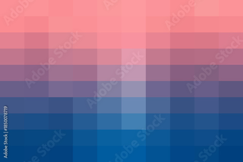 Pixelated gradient background featuring a smooth vertical color transition from soft pastel pink to vibrant deep blue hues, a modern abstract design.