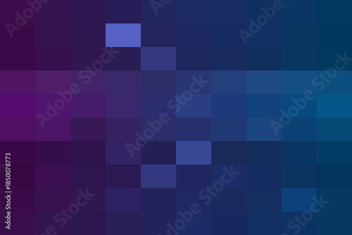 Abstract pixelated color gradient background featuring shades of deep purple transitioning to vibrant blue, creating a modern digital art graphic.