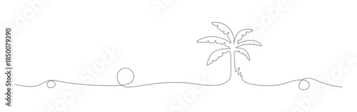  tropical banana tree Vector single line art illustration design