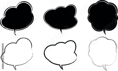 Fluffy Clouds Silhouettes Vector Collection – A Comprehensive Set of Soft Cloud Shapes and Organic Contours for Weather Forecast Graphics, Modern Web Interfaces, Cloud Storage Apps, and Atmospheric 