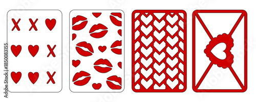 Set of Valentine's day gift card, Romantic design, Layered svg design