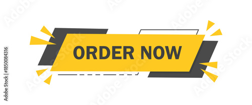 Order Now Yellow Banner Call to Action Label Promotion Graphic