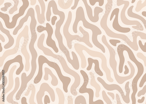 Abstract beige doodle lines pattern. Vector illustration flat design background. 
