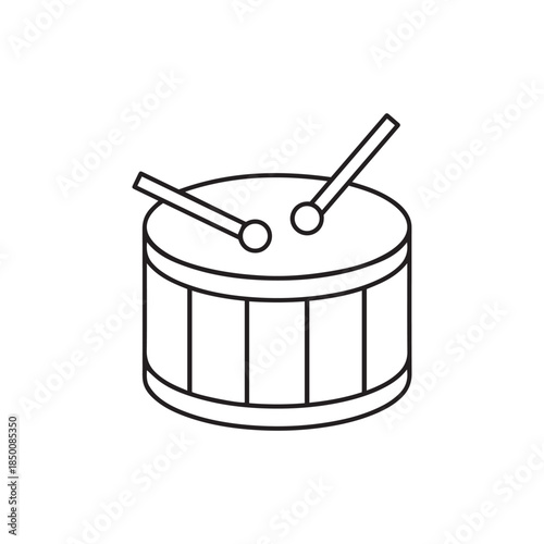  Marching Drum and Snare Drum Icons, Black and White Percussion Instrument Silhouettes, Musical Rhythm, Band, and Orchestra Vector Graphic Collection Isolated on White