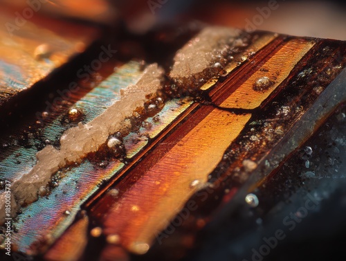 A close-up image reveals co...