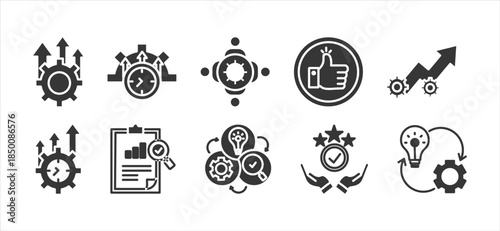 kaizen glyph icon set collection