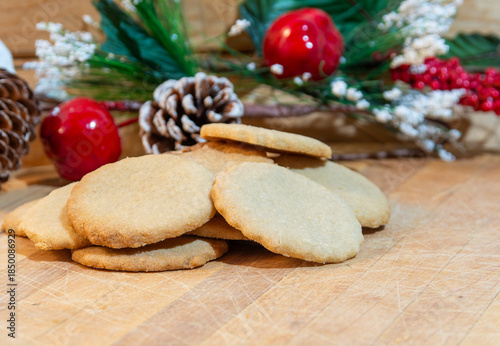 Fotografie Fresh Baked Christmas Cookies for Santa perhaps