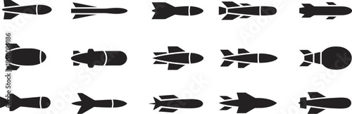 Military Missile and Rocket Filled Style Icons