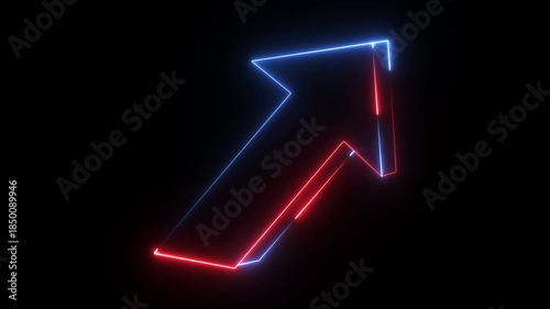 3d blue and red arrow, Bright blue and red colored hunting arrows. Right arrow fixed icon. Arrow on target. refers to direction. 
