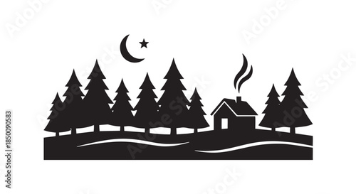 Fairy tale castle in forest vector illustration