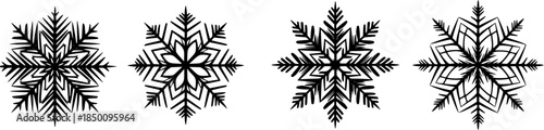 snowflake star vector design with black silhouette and white background
