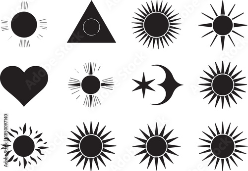 sun, moon and star adobe Illustrator Artwork