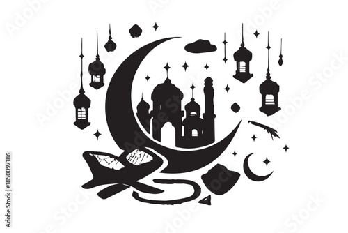 Hand drawn ramadan kareem illustration