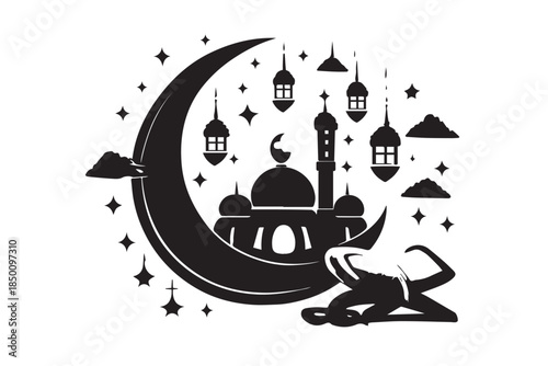 Hand drawn ramadan kareem illustration