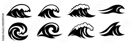 wave icon set. wave logo vector