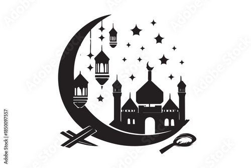 Hand drawn ramadan kareem illustration