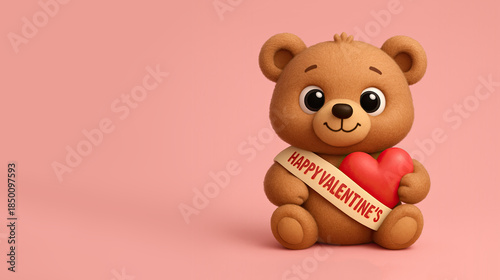 Cute Cartoon Bear with a Va...