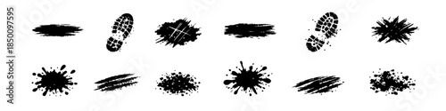 Stain vector. Dirt vector set