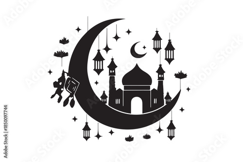 Hand drawn ramadan kareem illustration