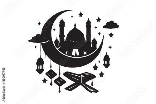 Hand drawn ramadan kareem illustration