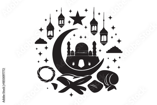 Hand drawn ramadan kareem illustration