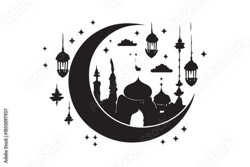 Hand drawn ramadan kareem illustration