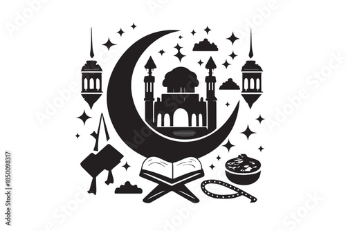 Hand drawn ramadan kareem illustration