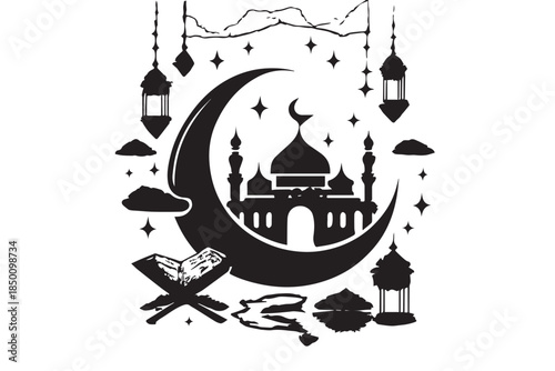 Hand drawn ramadan kareem illustration