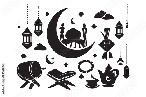 Hand drawn ramadan kareem illustration