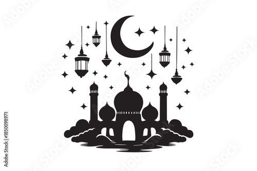 Hand drawn ramadan kareem illustration