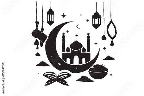 Hand drawn ramadan kareem illustration