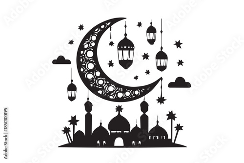 Hand drawn ramadan kareem illustration