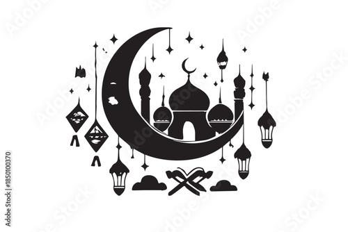 Hand drawn ramadan kareem illustration