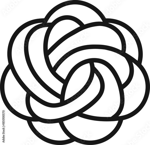 Outline icon of a baked pastry commonly recognized by its distinctive knot-like shape