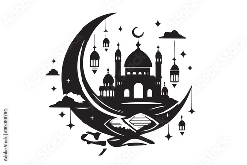 Hand drawn ramadan kareem illustration