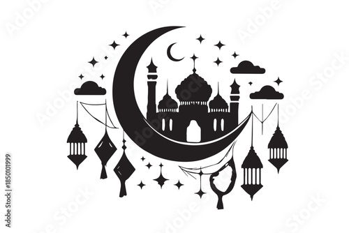 Hand drawn ramadan kareem illustration