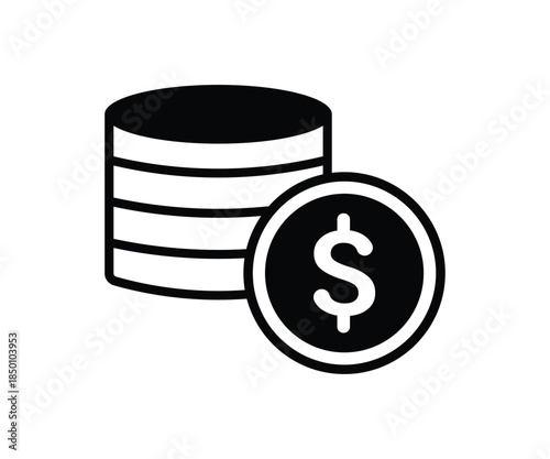 Coins stack Money vector. financial growth vector, money savings illustration, investment symbol.