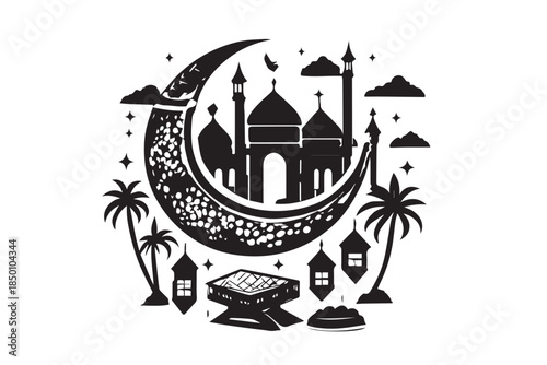 Hand drawn ramadan kareem illustration