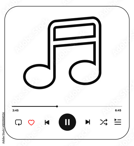 music note icon vector. playlist icon vector. video player icon vector 