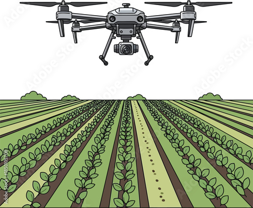 Drone monitoring agriculture field smart farming technology data collection