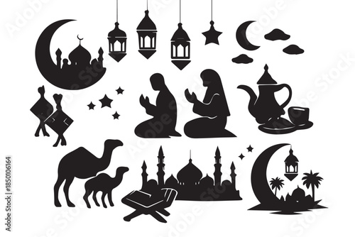 Hand drawn ramadan kareem illustration